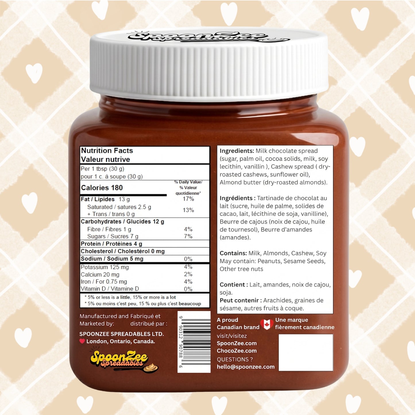 ChocoZee - Milk Chocolate, Almond and Cashew Spread