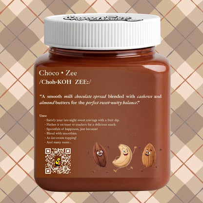 ChocoZee - Milk Chocolate, Almond and Cashew Spread