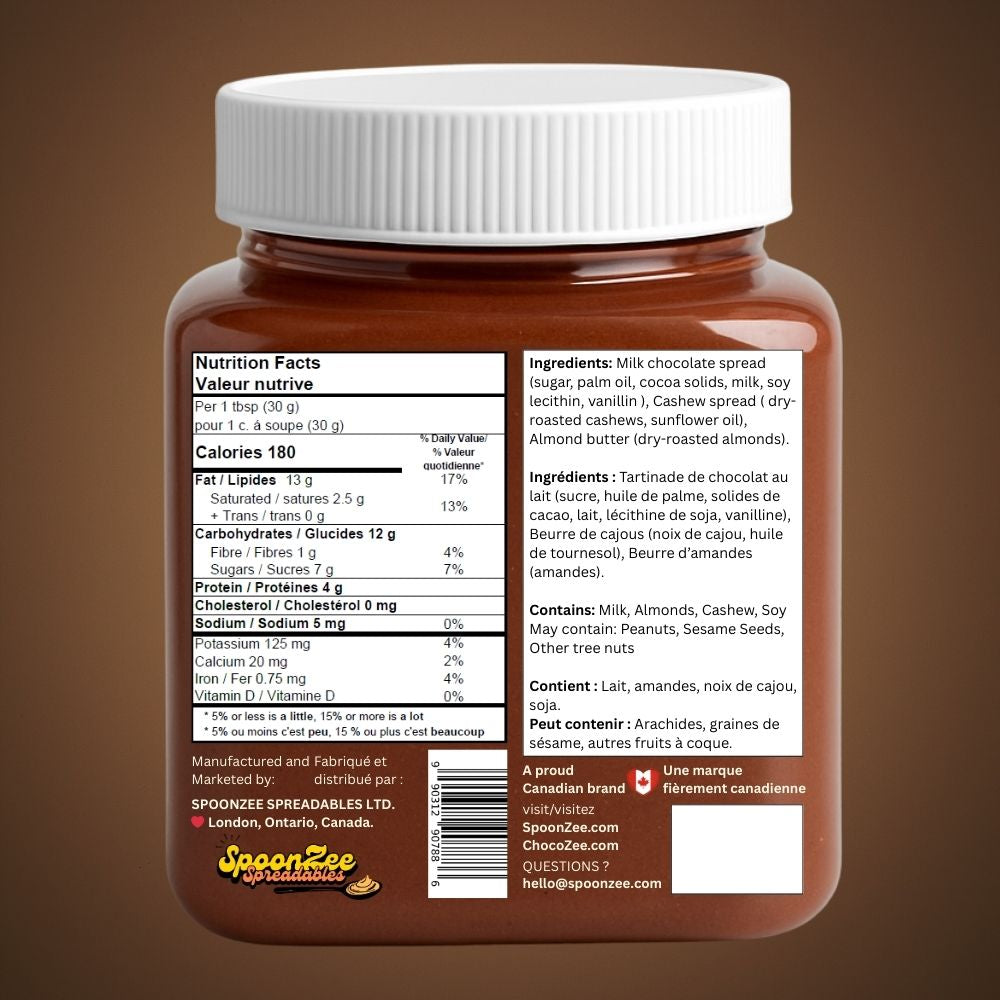 ChocoZee - Milk Chocolate, Almond and Cashew Spread