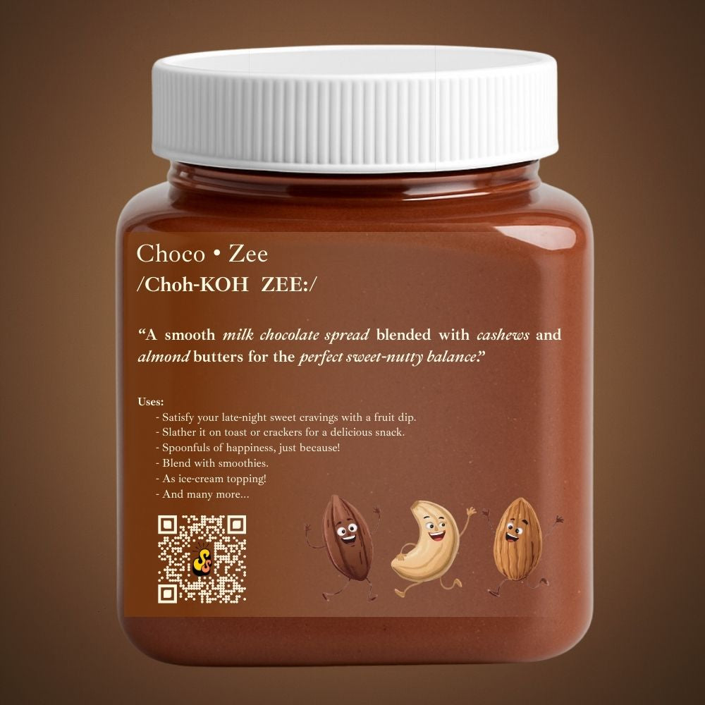ChocoZee - Milk Chocolate, Almond and Cashew Spread